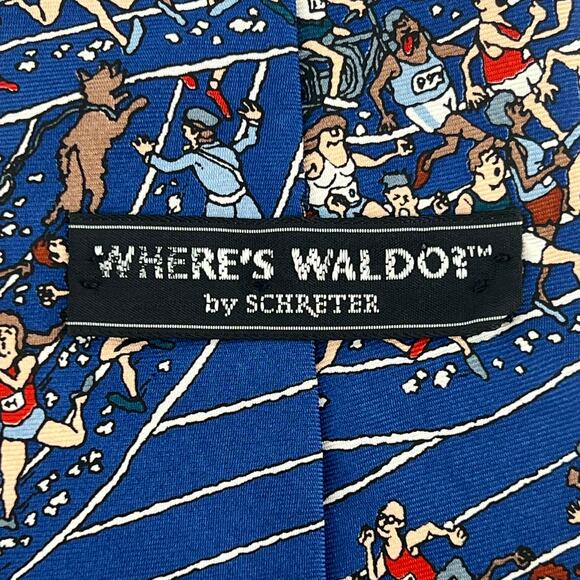 90s Where’s Waldo neck tie marathon runners 1990s vintage - Picture 3 of 7